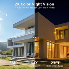 4Pack Wansview Dual Cam 2K Solar Security Camera WiFi Wireless Outdoor 360° PTZ
