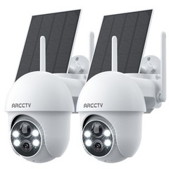 ARCCTV Solar 360° PTZ Security Camera 3MP 5G Wifi Wireless Outdoor 2PACK