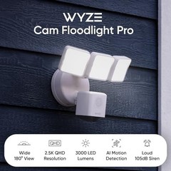 WYZE Floodlight Camera Pro Outdoor Security Camera 180° Wide Motion Detection