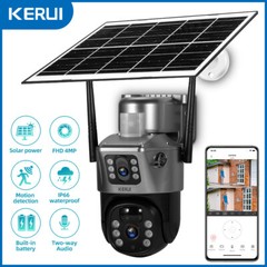 4MP Outdoor Solar WiFi IP Camera Waterproof Wireless PIR Detection Home Guard