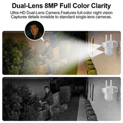 ARCCTV 4MP Security Camera Outdoor Wireless WiFi PTZ Home Dual Lens Camera Audio