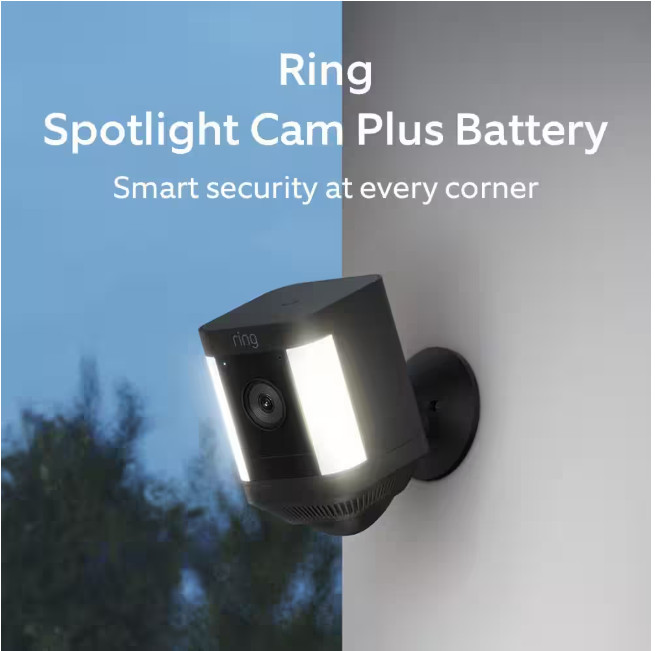 Ring Spotlight Cam Plus, Battery – Black