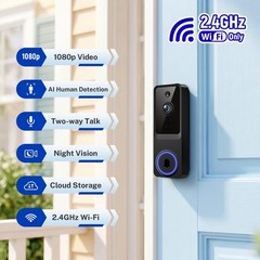 1080p Wireless Wi-Fi Video Doorbell Camera, Night Vision, Two-Way Audio, Smart D