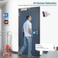 1080p Wireless Security Camera with AI Human Detection,Night Vision,2-Way Talk,4
