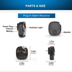 HTZSAFE Owl Home Security Wireless Driveway Alarm 1 Receiver + 2 Sensors
