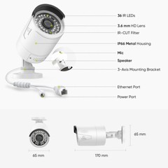 SANNCE 16CH 8MP 4K NVR 5MP Audio POE IP Security Camera System Motion Detection