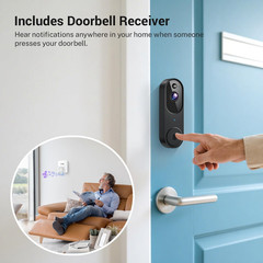 Wireless Wi-Fi Video Doorbell Camera with AI Motion Detection, 2 Way Audio, Nigh
