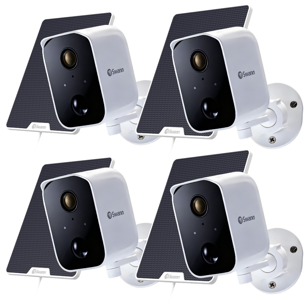 4PCS swann 2MP Wireless 2.4G Wifi Solar Battery Outdoor Audio Security Camera