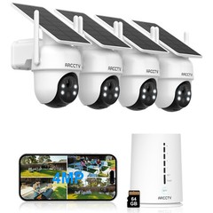 ARCCTV Outdoor 360° PTZ Security Camera System Solar 4MP Battery Wireless