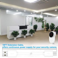2-Pack 10FT USB Power Extension Cable for Wyze Cam,WyzeCam Pan,YI Home