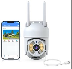 3MP PTZ Dual-Band WiFi Security Camera, Motion Tracking, Cloud Storage