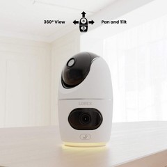 Lorex 2K Dual Lens Indoor Pan-Tilt Wi-Fi Security Camera (Cloud-Enabled)