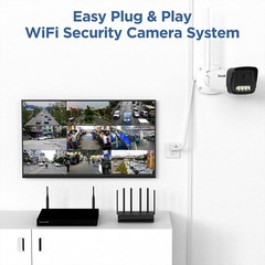 3MP WIFI IP 2K NVR Outdoor Wireless Security Camera System CCTV Audio NVR kit