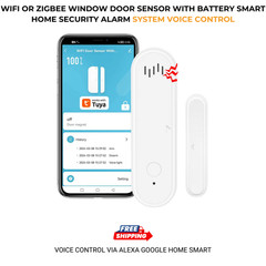 Smart WiFi/Zigbee Door Window Sensor Home Security Alarm Battery Powered Wireles