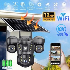 Solar Battery Powered Wireless WiFi Outdoor Pan/Tilt Home Security Camera System