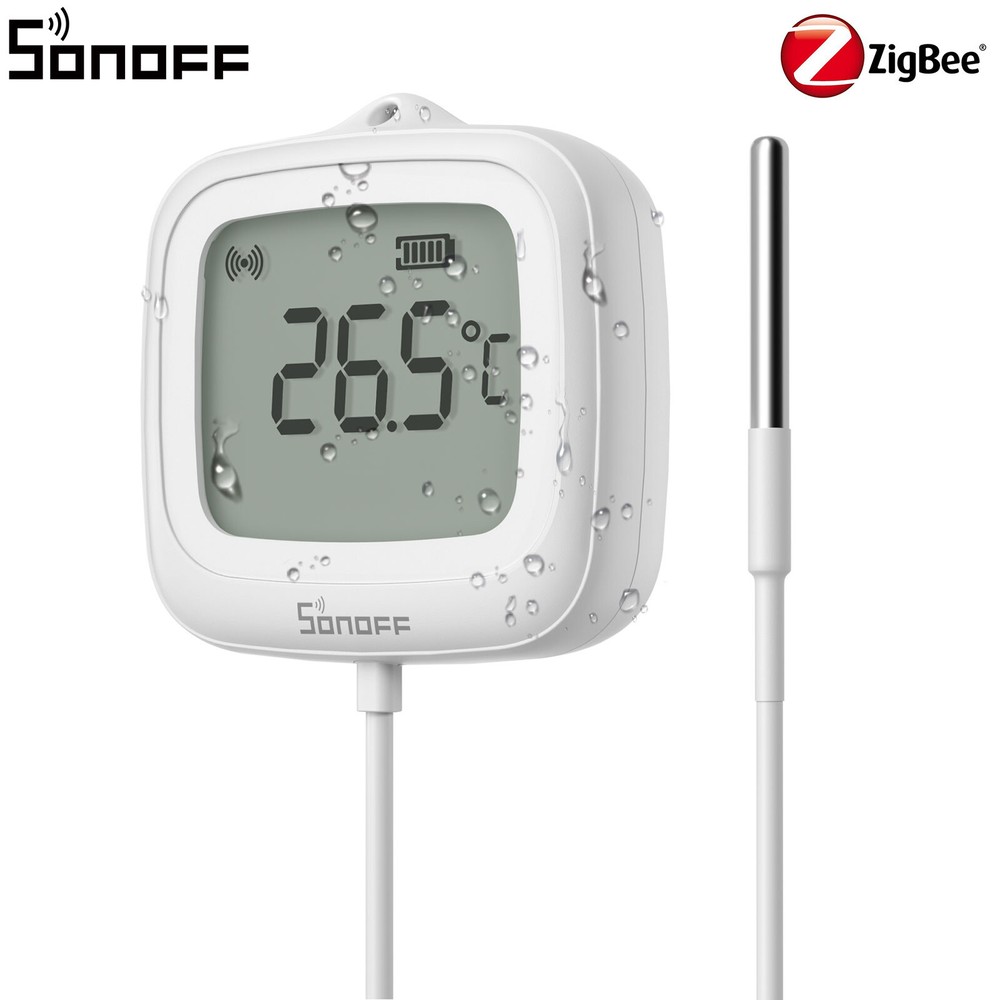 SONOFF IP65 Zigbee LCD Smart Home Thermometer with Probe Detect Temp Measurement
