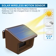 HTZSAFE 1/2 Mile Solar Driveway Alarm System 1 Receiver + 1 Sensor