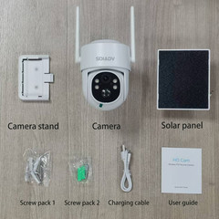 WiFi6 Wireless DualBand Security Camera Sys Solar Battery Powered PTZ 4MP 4PACK