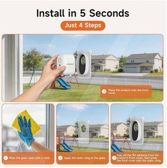 4MP 2.5K Wireless Window Cam, Rechargeable, 2.4Ghz