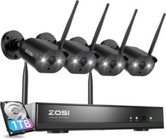 ZOSI 2K 3MP 8CH WiFi Security IP Camera System Two-Way Audio Color Night Vision