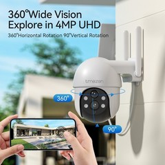 5G Security 4-Cam Kit Solar Security Cameras Wireless Outdoor 360° with Monitor