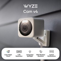 Cam v4 (Latest Model), 2.5K AI Security Camera, Indoor/Outdoor Cameras for Ho…