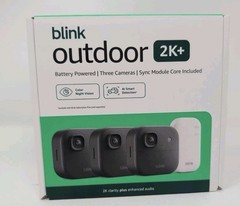 NEW 3 PACK Blink Outdoor 2K+ Wireless Security BLACK CAMERAS W/ SYNC CORE MODULE