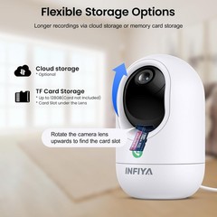 INFIYA 360°Pan/Tilt Indoor Camera House Security Camera WiFi 24/7 Recording 2K