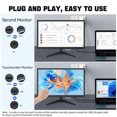 Ercgwop Monitor 22 Inch Fhd 1920X1080P Ips Pc Monitor 10-Point Touch Screen