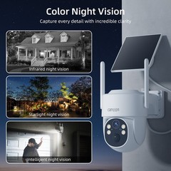 Camoon Solar Security Cameras Outdoor Wireless,4 Cam-Kit,2K Color Night Vision