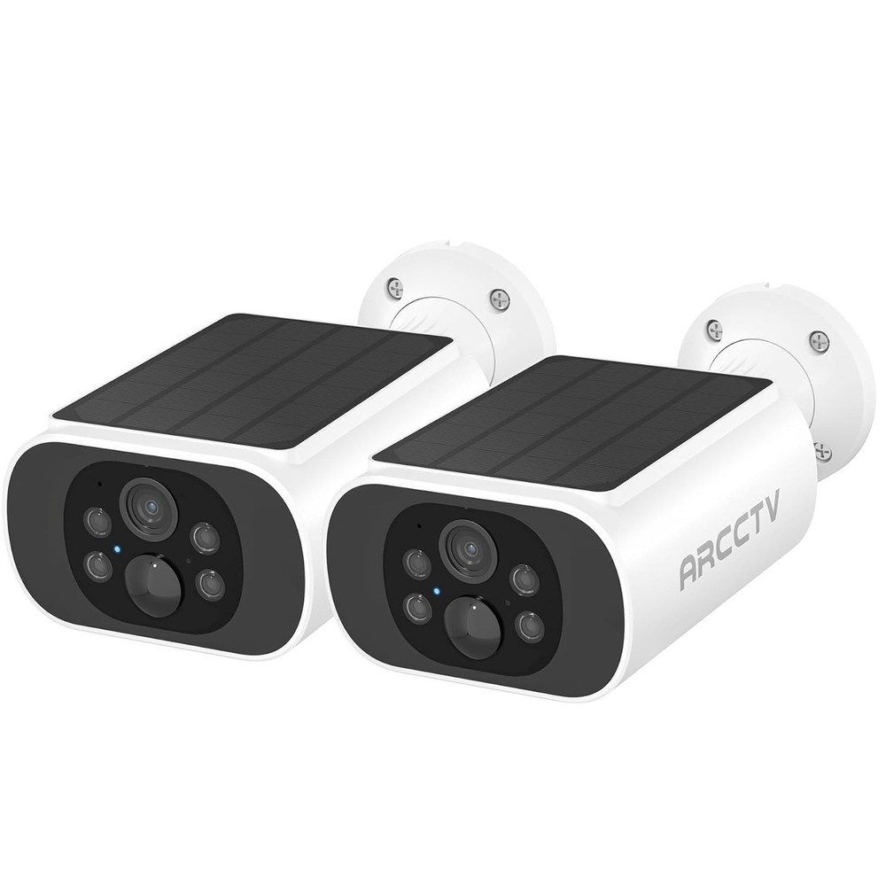 ARCCTV 2Pack Wireless Security Camera Outdoor Solar Battery WiFI 4MP 2 Way Audio