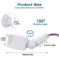 2pcs New PIR Motion Sensor Switch infrared wall mount switch AC 110-240V