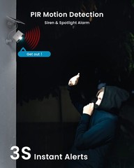 ieGeek Outdoor 2K Solar Security Camera 3MP Wireless Battery Powered CCTV System