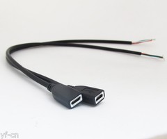 50pcs 1FT/0.3M Micro 5pin USB Female Jack 2 wires Power Pigtail Cable DIY Black