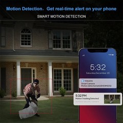 Vikylin 8MP 4MP 180° Panoramic Dual Lens Full Color IP Camera POE Motion Detect
