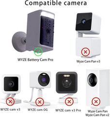 4 Pack Solar Panel Only Compatible with WYZE Battery Cam Pro Wireless Outdoor In