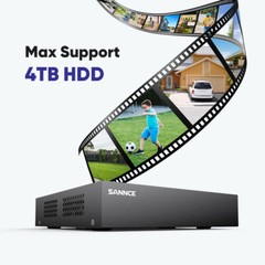 SANNCE 5IN1 1080P Lite HD 4CH DVR CCTV Security Video Recorder Motion Detection