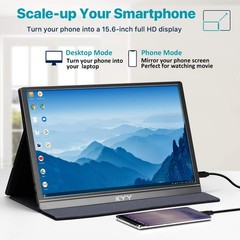 Kyy Portable Monitor 15.6Inch 1080P Fhd Usb-C Hdmi Computer Display Hdr Ips