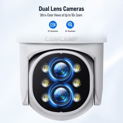 Wireless Security Camera System Outdoor with Monitor Auto Tracking, Human Detect
