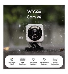 FOUR Grey Smart Security Cameras Wyze Cam v4 2.5K QHD Indoor/Outdoor WiFi Camera