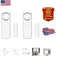 90 Db Home Security Alarm Set – Wireless Door and Window Sensors 2 Pack