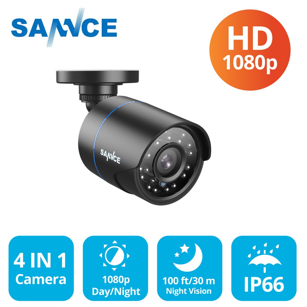 SANNCE 1x 1080P Outdoor Bullet Home CCTV Security Camera 100ft IR Night Vision