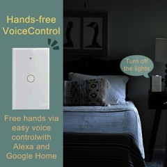 1 Gang 2.4GHz Wi-Fi Smart Wall Touch Switches Remote Control Smart Life/Tuya App