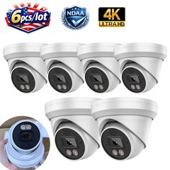 6 pack Vikylin 4K 8MP Ethernet IP Camera Full Color with Audio No Subscription