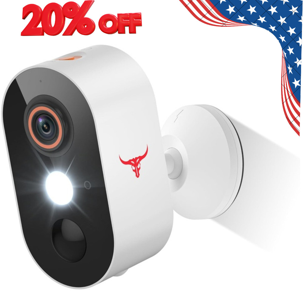 1080p Wireless Security Camera with AI Human Detection, Night Vision