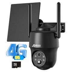 ANRAN 4G LTE Cellular Security Camera Solar Wireless with SIM Card & 2 Way Audio