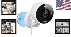 Weatherproof 2K Indoor/Outdoor Security Camera with Alexa & Color Night Vision