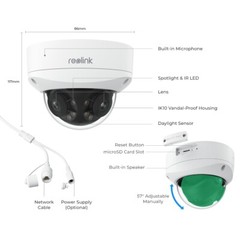 Reolink Duo 2V PoE IK10 Dual-lens 4K IP Camera 180° Panoramic View Spotlight