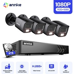 ANNKE 3K 8CH DVR H.265+ 1080P Security Camera System CCTV Outdoor AI Detection