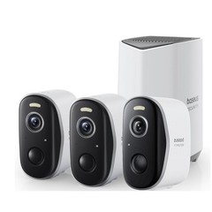 Baseus Security N1 White Alexa Enabled Outdoor Camera 2K 3-Cam Kit Sealed